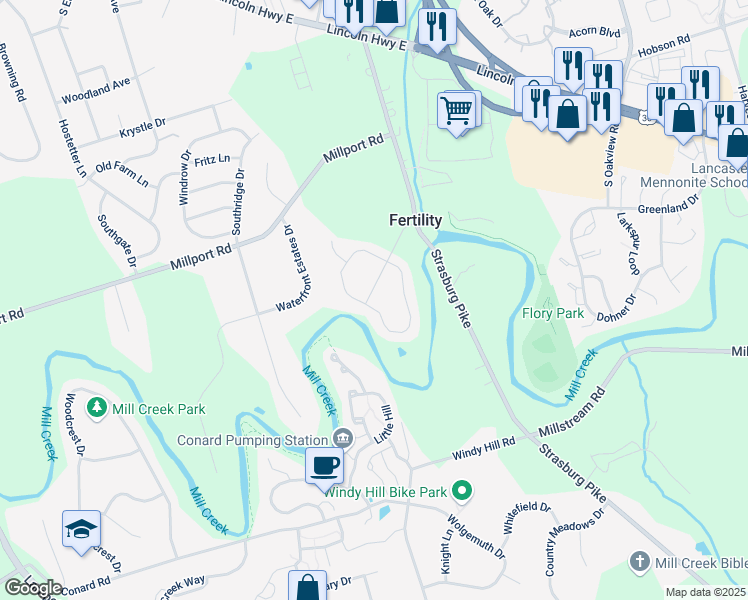 map of restaurants, bars, coffee shops, grocery stores, and more near 138 Heritage Rd in Lancaster