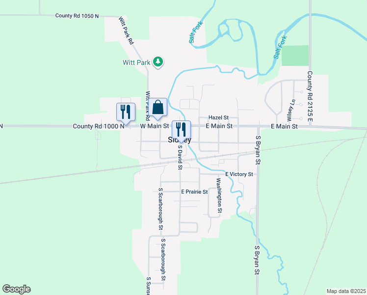 map of restaurants, bars, coffee shops, grocery stores, and more near 210 David Street in Sidney