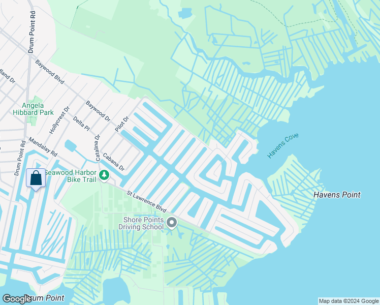 map of restaurants, bars, coffee shops, grocery stores, and more near 52 East Coral Drive in Brick Township