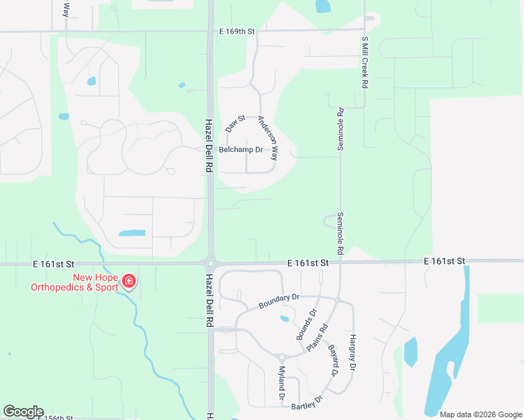 map of restaurants, bars, coffee shops, grocery stores, and more near 16282 Hazel Dell Road in Noblesville