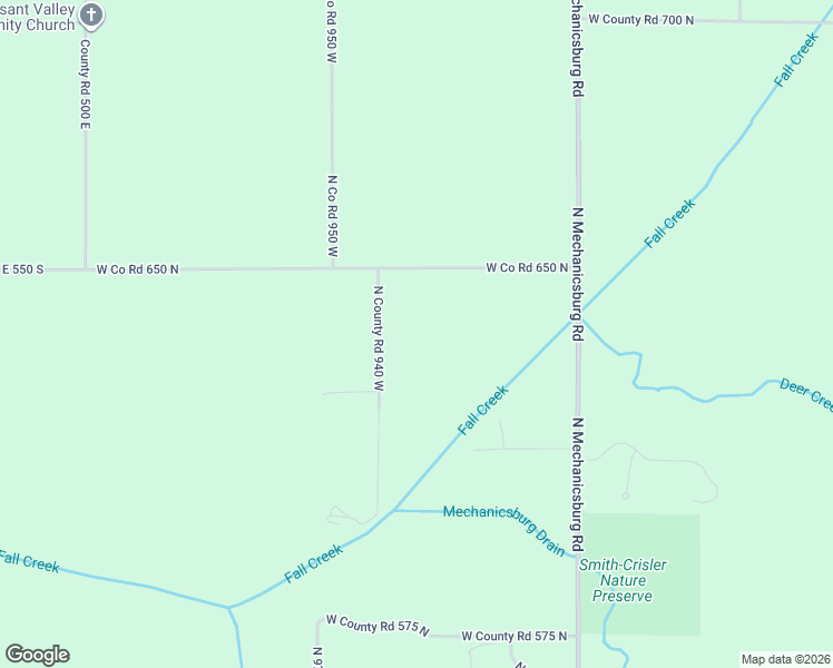 map of restaurants, bars, coffee shops, grocery stores, and more near 6378 North County Road 950 West in Middletown