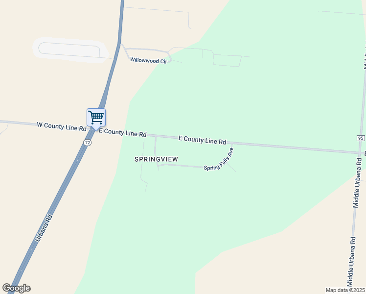 map of restaurants, bars, coffee shops, grocery stores, and more near 625 East County Line Road in Springfield