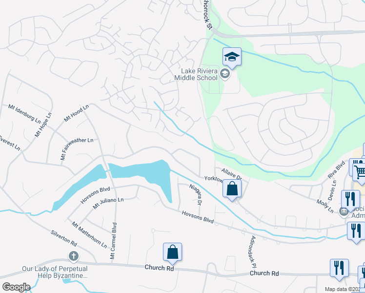 map of restaurants, bars, coffee shops, grocery stores, and more near 30 Parisian Drive in Toms River