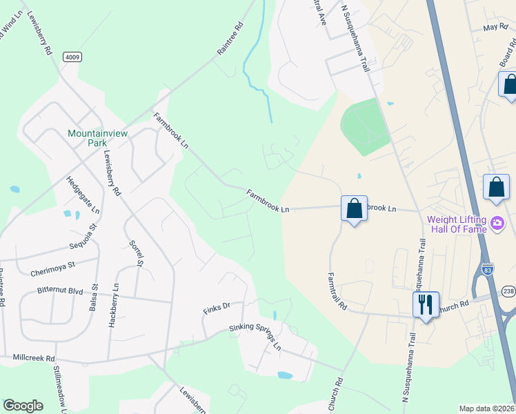 map of restaurants, bars, coffee shops, grocery stores, and more near 706 Oxford Drive in York