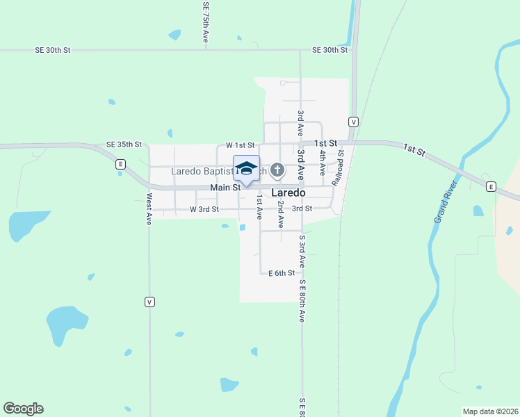 map of restaurants, bars, coffee shops, grocery stores, and more near 301 1st Avenue in Laredo