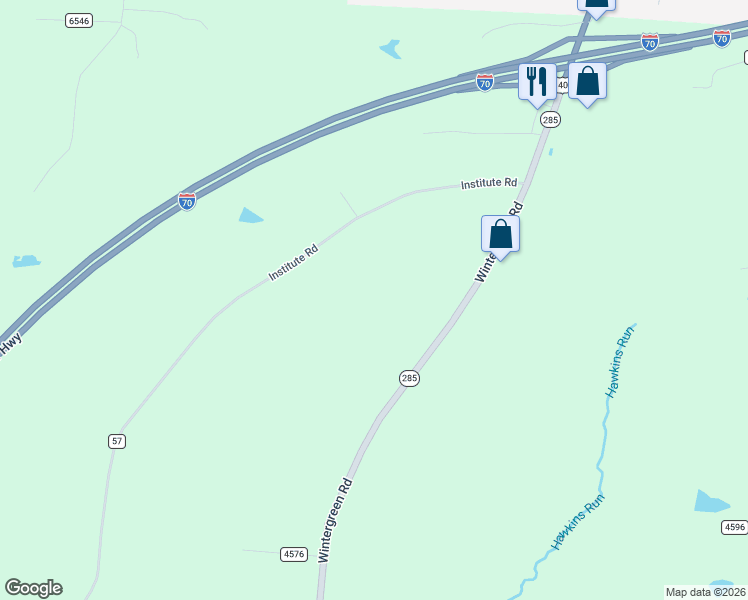 map of restaurants, bars, coffee shops, grocery stores, and more near 63899 Wintergreen Road in Lore City