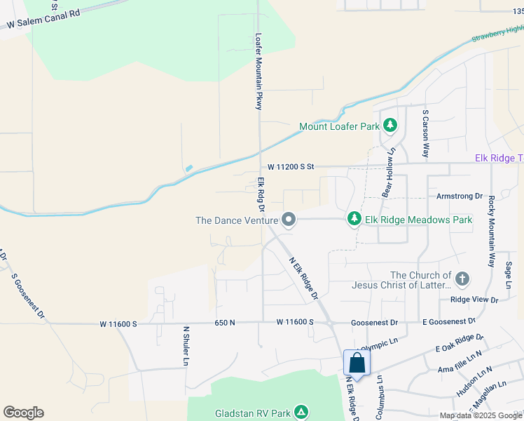 map of restaurants, bars, coffee shops, grocery stores, and more near South Elk Ridge Drive in Utah County