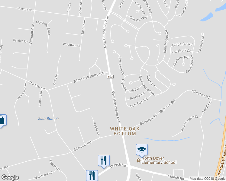 map of restaurants, bars, coffee shops, grocery stores, and more near 1898 County Road 623 in Toms River