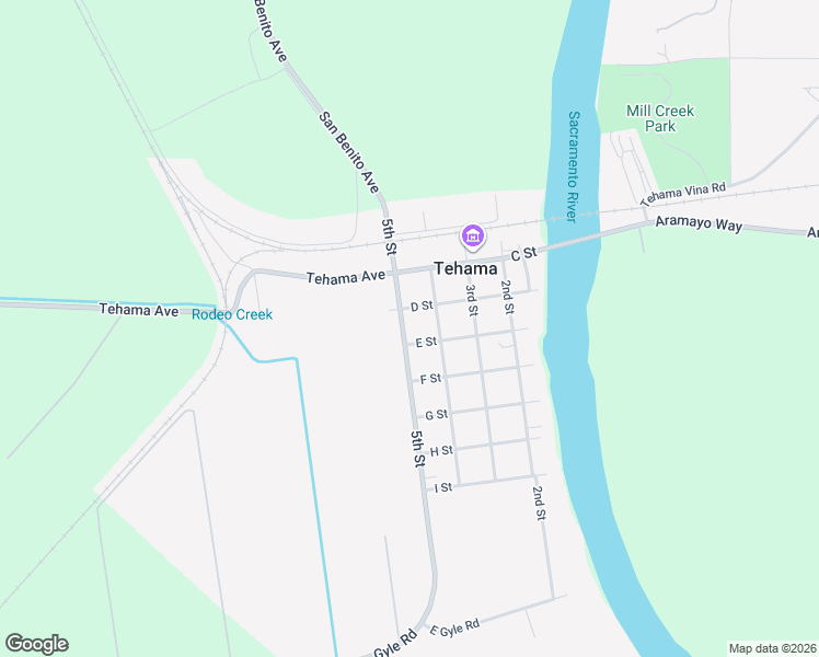 map of restaurants, bars, coffee shops, grocery stores, and more near 351 5th Street in Tehama