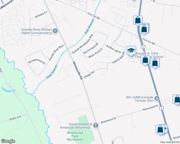 map of restaurants, bars, coffee shops, grocery stores, and more near 1951 Bricksburg Court in Toms River