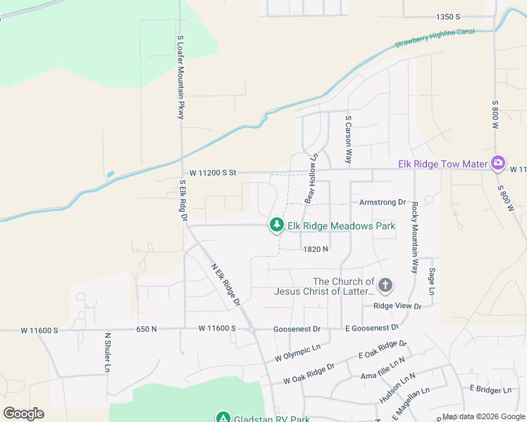 map of restaurants, bars, coffee shops, grocery stores, and more near 1218 West Moonlight Drive in Elk Ridge