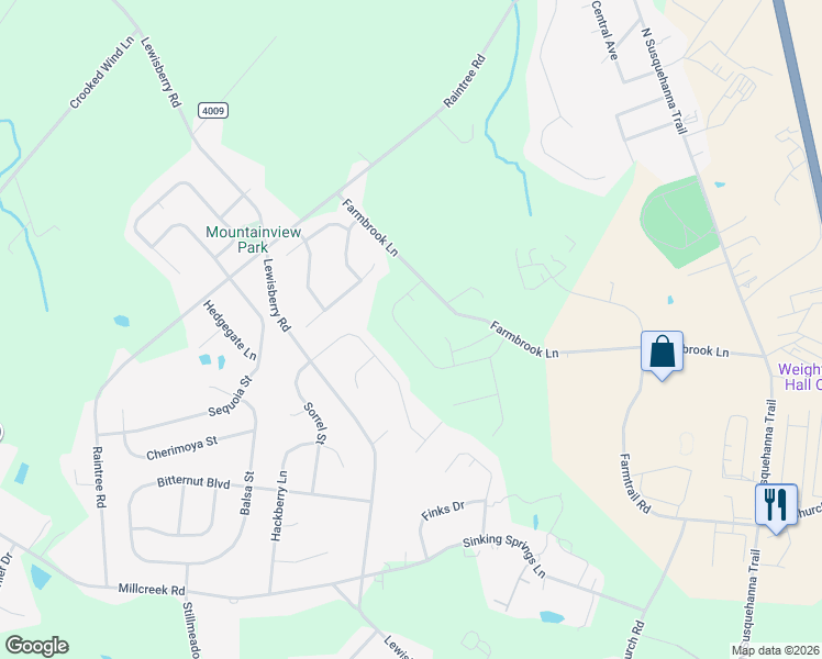 map of restaurants, bars, coffee shops, grocery stores, and more near 706 Oxford Drive in York