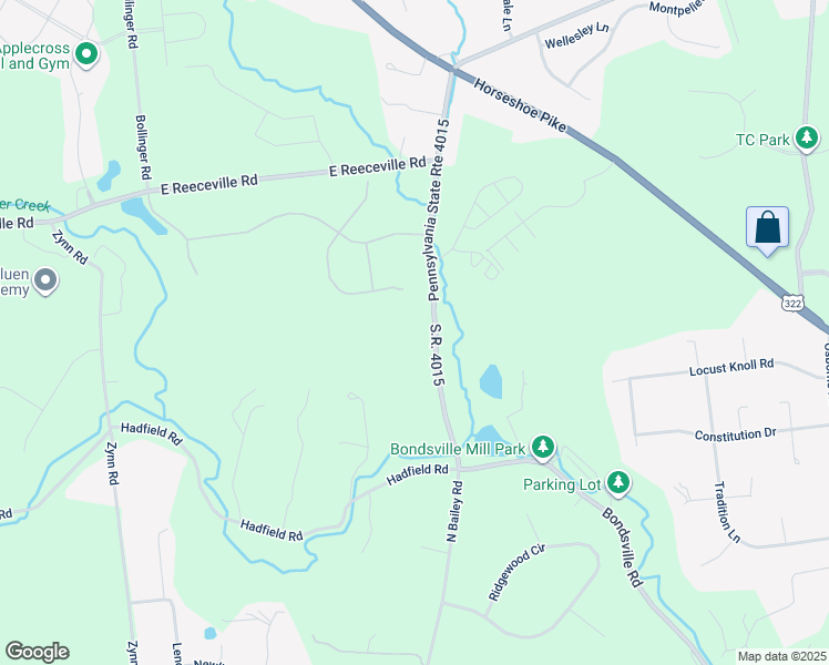 map of restaurants, bars, coffee shops, grocery stores, and more near 2022 Bondsville Road in Downingtown