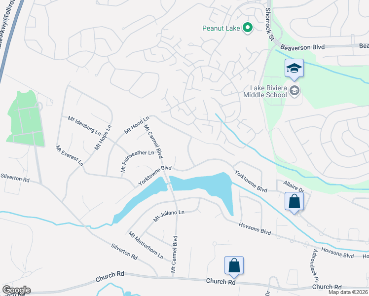 map of restaurants, bars, coffee shops, grocery stores, and more near 2337 Mount Hood Lane in Toms River