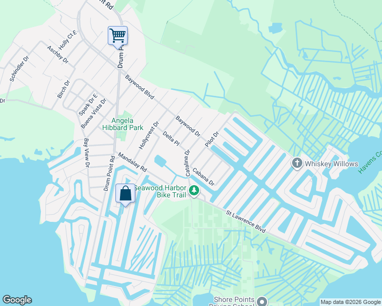 map of restaurants, bars, coffee shops, grocery stores, and more near 50 Catalina Drive in Brick Township