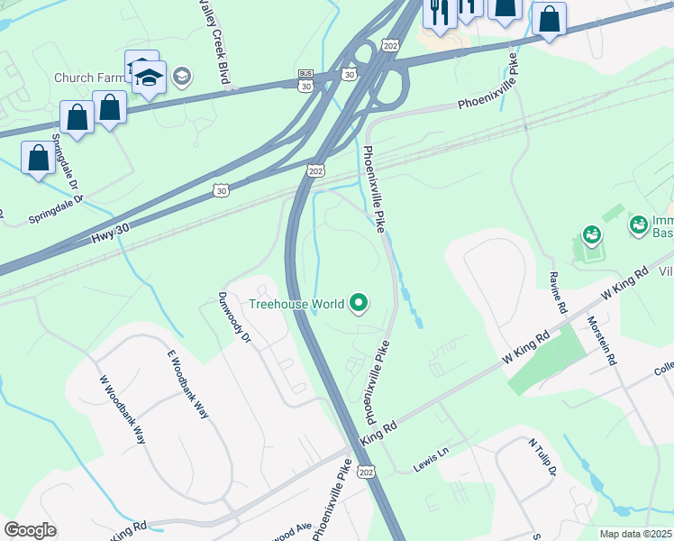 map of restaurants, bars, coffee shops, grocery stores, and more near 1475 Dunwoody Drive in West Chester