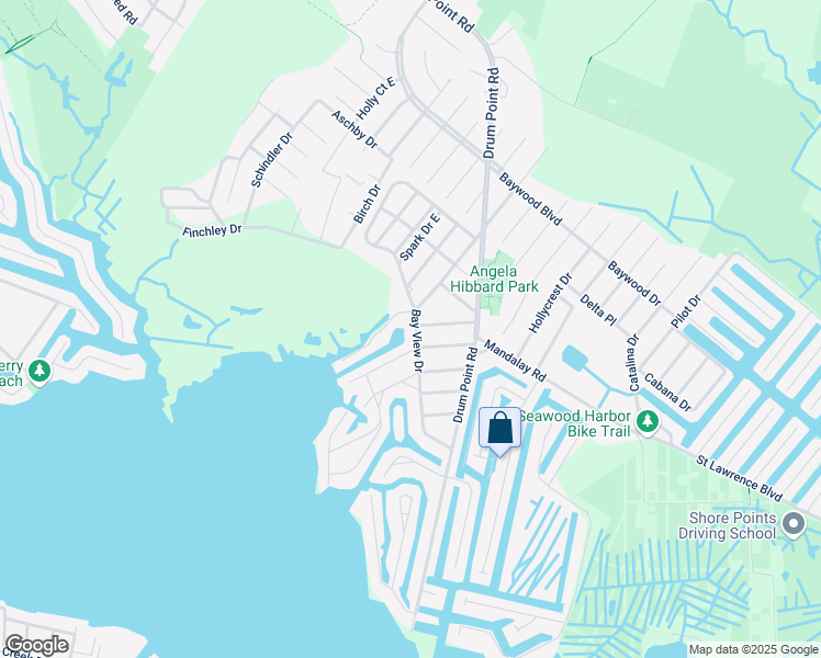 map of restaurants, bars, coffee shops, grocery stores, and more near 64 Bay View Drive in Brick Township