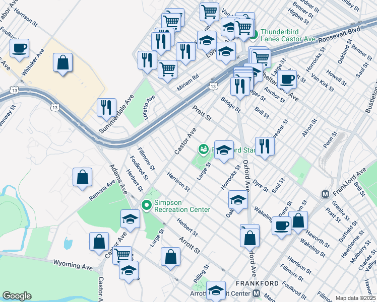 map of restaurants, bars, coffee shops, grocery stores, and more near 1008 Haworth Street in Philadelphia