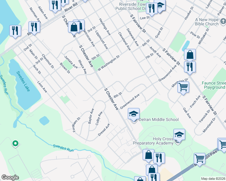 map of restaurants, bars, coffee shops, grocery stores, and more near 625 South Chester Avenue in Riverside