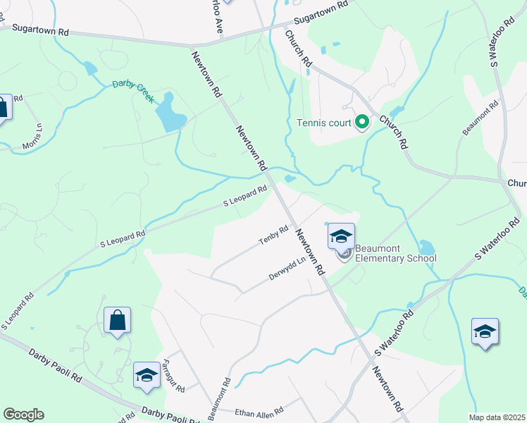 map of restaurants, bars, coffee shops, grocery stores, and more near 1014 South Leopard Road in Berwyn