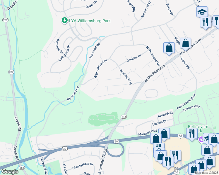 map of restaurants, bars, coffee shops, grocery stores, and more near 600 Campbell Circle in Downingtown
