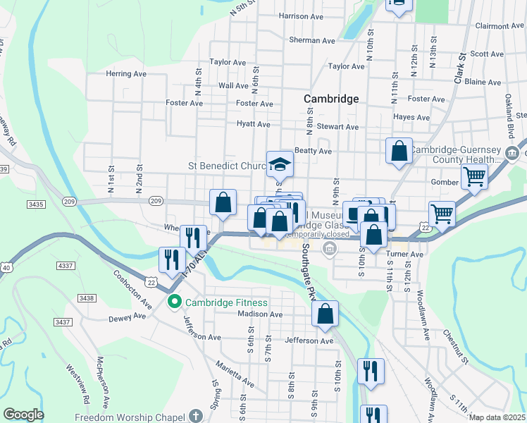 map of restaurants, bars, coffee shops, grocery stores, and more near 612 Steubenville Avenue in Cambridge