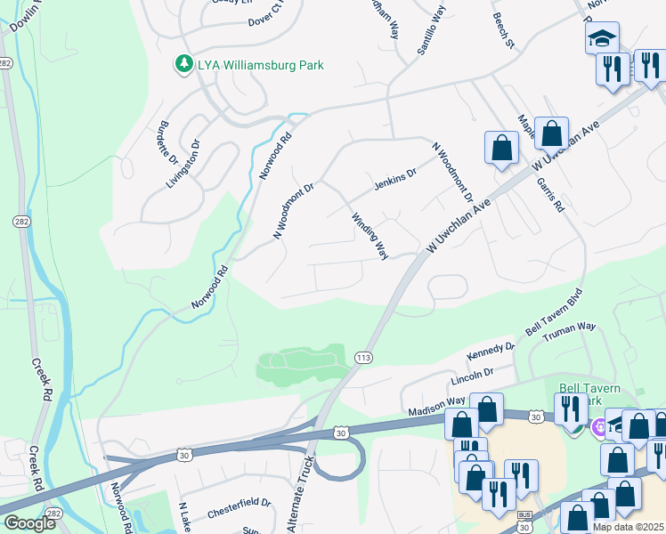 map of restaurants, bars, coffee shops, grocery stores, and more near 500 Campbell Circle in Downingtown