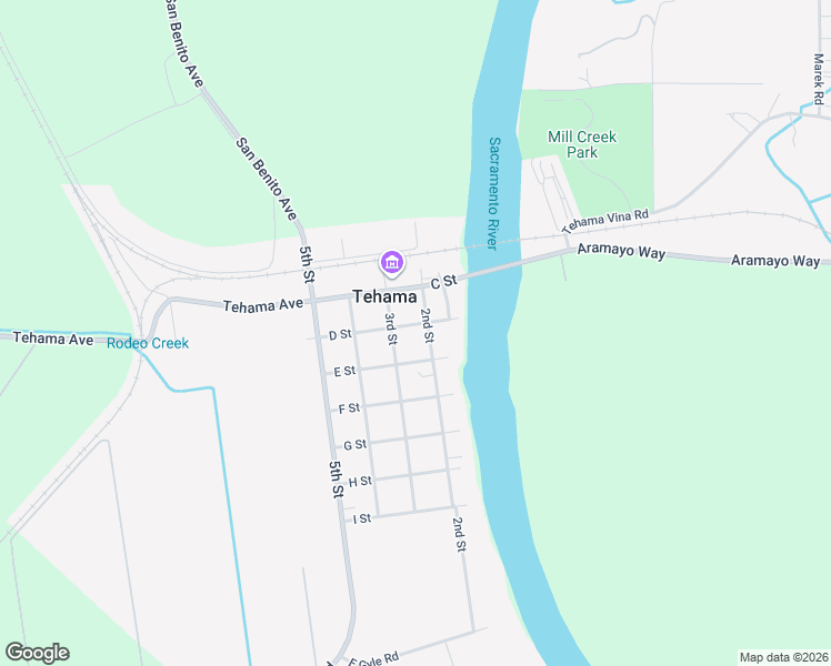 map of restaurants, bars, coffee shops, grocery stores, and more near 218-220 D Street in Tehama