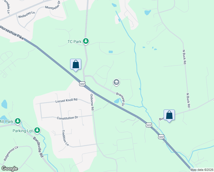 map of restaurants, bars, coffee shops, grocery stores, and more near 101 Waring Drive in Downingtown