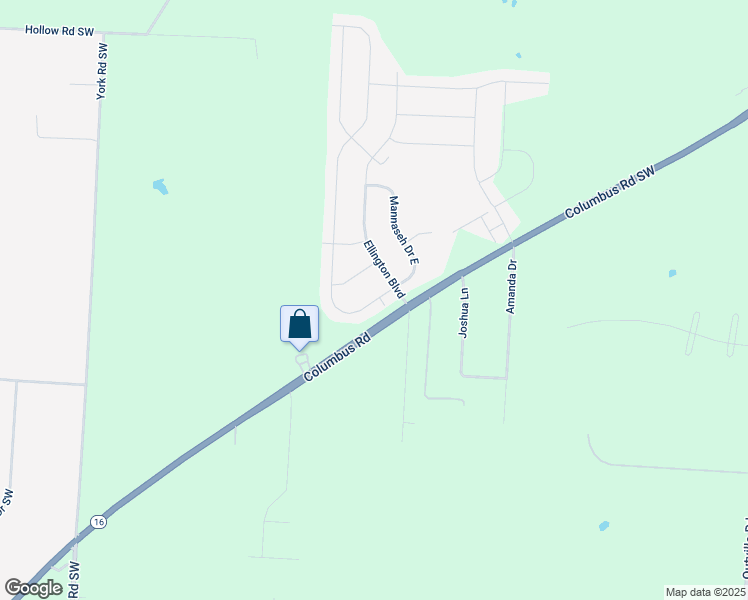 map of restaurants, bars, coffee shops, grocery stores, and more near 114 Mannaseh Drive West in Granville