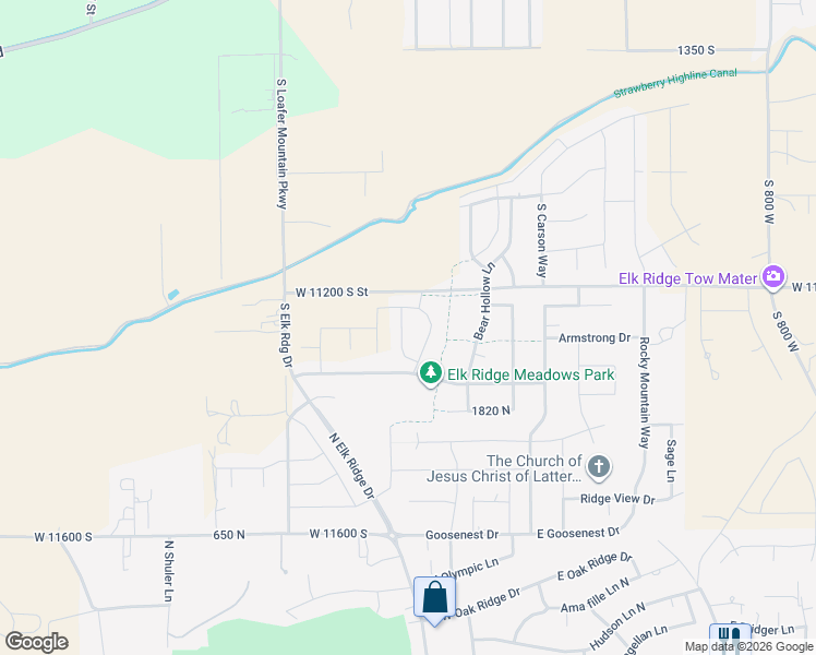 map of restaurants, bars, coffee shops, grocery stores, and more near 1264 Moonlight Drive in Elk Ridge