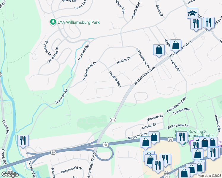 map of restaurants, bars, coffee shops, grocery stores, and more near 300 Campbell Circle in Downingtown