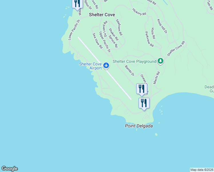 map of restaurants, bars, coffee shops, grocery stores, and more near 112 Neptune Road in Whitethorn