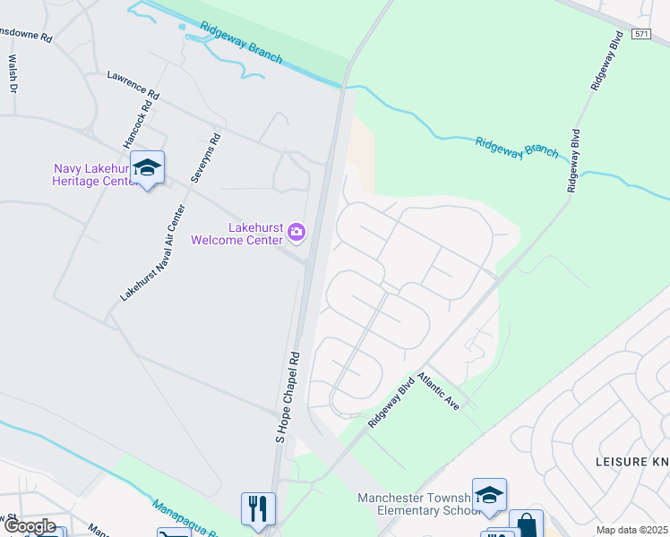 map of restaurants, bars, coffee shops, grocery stores, and more near 82 Addlestone Lane in Manchester Township