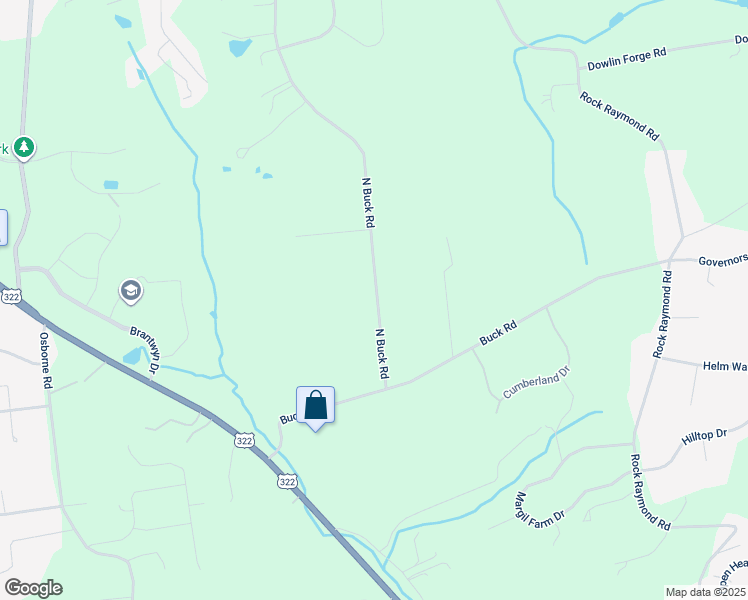 map of restaurants, bars, coffee shops, grocery stores, and more near 210 North Buck Tavern Way in Delaware County