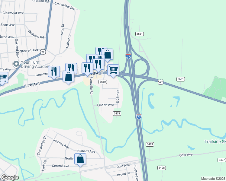 map of restaurants, bars, coffee shops, grocery stores, and more near 2411 Eastmoor Dr in Cambridge
