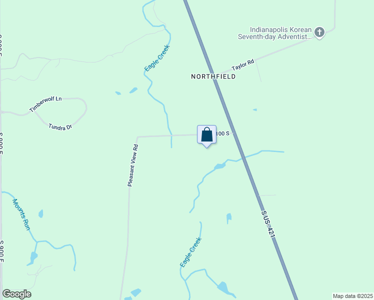 map of restaurants, bars, coffee shops, grocery stores, and more near 9755 East 100 South in Zionsville