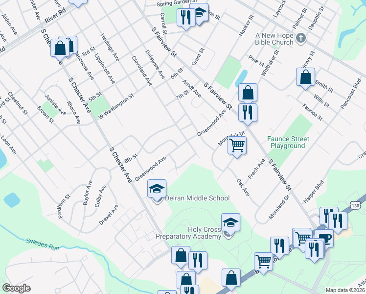 map of restaurants, bars, coffee shops, grocery stores, and more near 502 Greenwood Avenue in Riverside