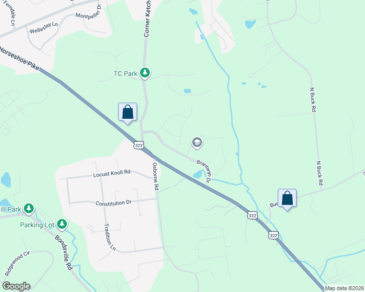 map of restaurants, bars, coffee shops, grocery stores, and more near 101 Waring Drive in Downingtown