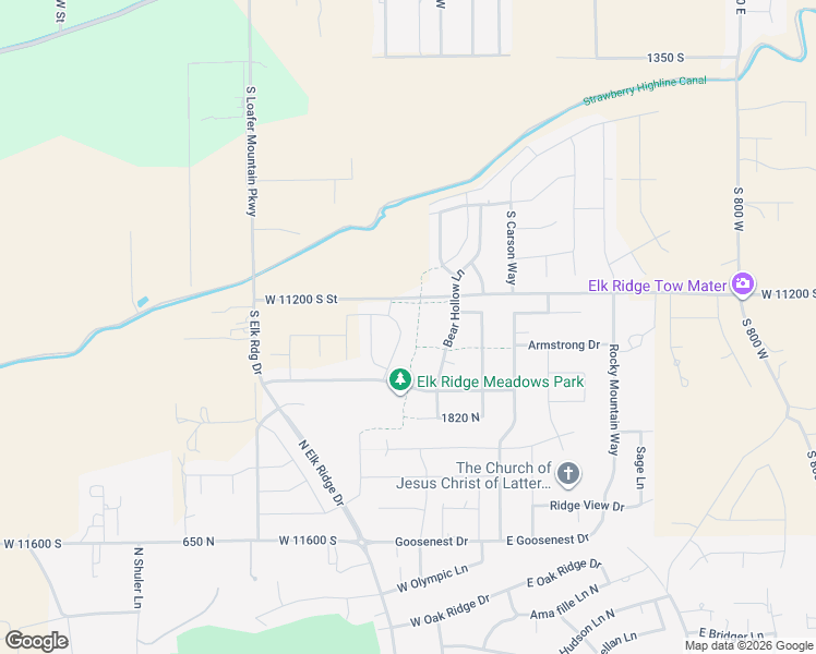 map of restaurants, bars, coffee shops, grocery stores, and more near 1272 North Horizon View Loop in Elk Ridge