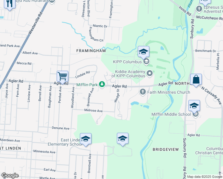 map of restaurants, bars, coffee shops, grocery stores, and more near 2521 Agler Road in Columbus