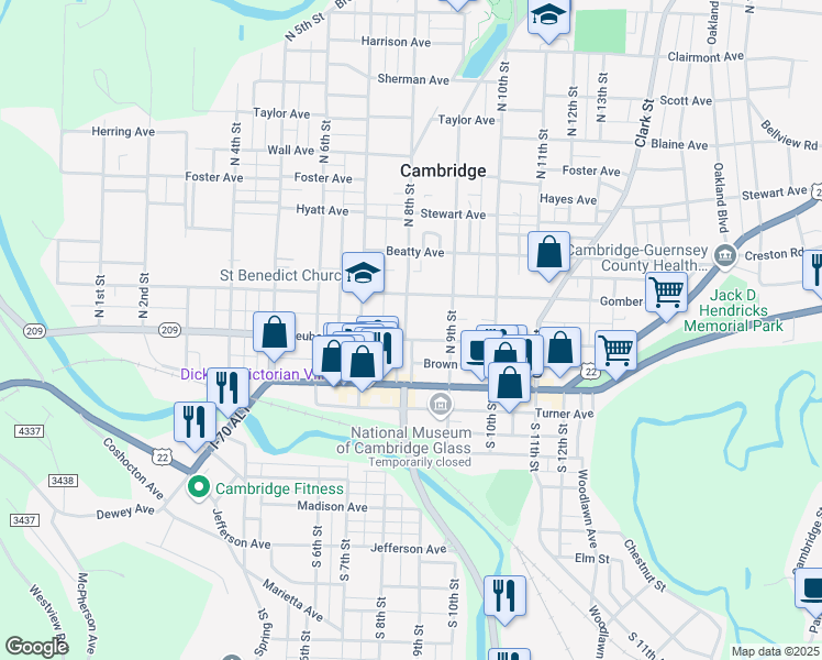 map of restaurants, bars, coffee shops, grocery stores, and more near 216 North 8th Street in Cambridge