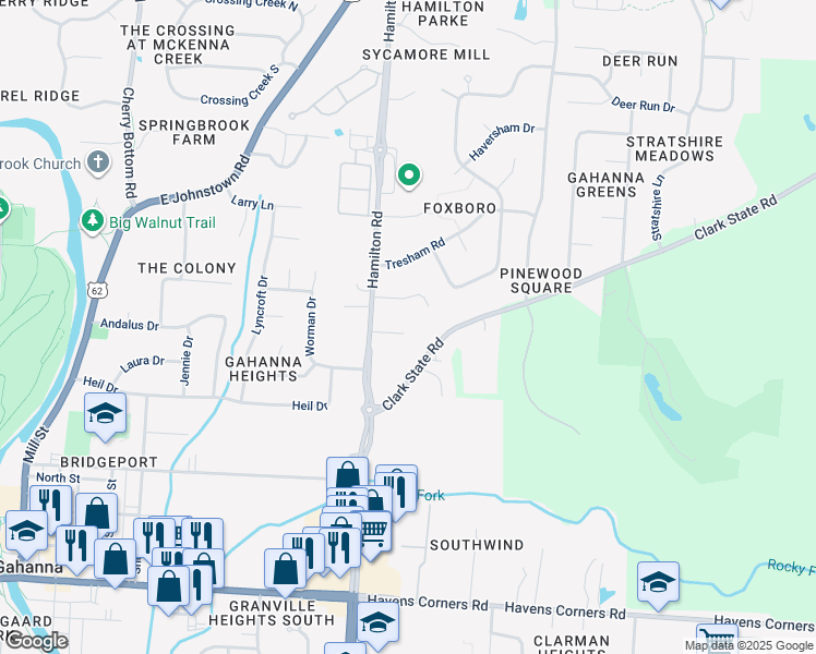 map of restaurants, bars, coffee shops, grocery stores, and more near 465 Allanby Court in Columbus