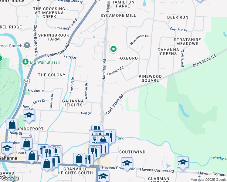 map of restaurants, bars, coffee shops, grocery stores, and more near 465 Allanby Court in Columbus