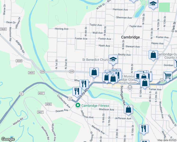 map of restaurants, bars, coffee shops, grocery stores, and more near 417 Steubenville Avenue in Cambridge