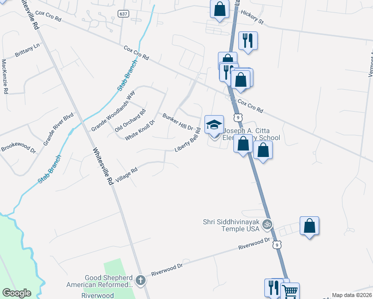 map of restaurants, bars, coffee shops, grocery stores, and more near 176 Liberty Bell Road in Toms River