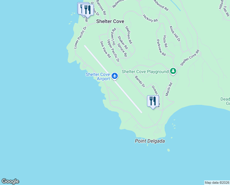 map of restaurants, bars, coffee shops, grocery stores, and more near 112 Neptune Road in Whitethorn