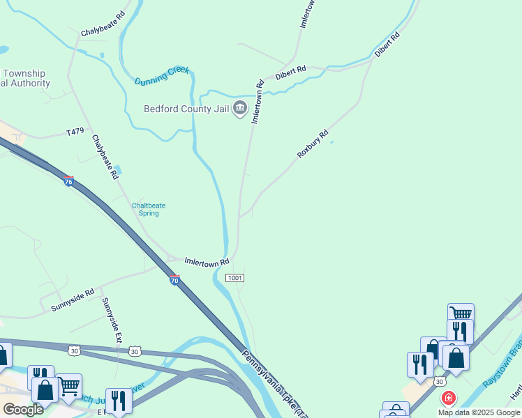 map of restaurants, bars, coffee shops, grocery stores, and more near 236 Roxbury Road in Bedford
