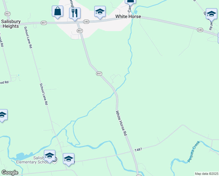 map of restaurants, bars, coffee shops, grocery stores, and more near 281 White Horse Road in Gap