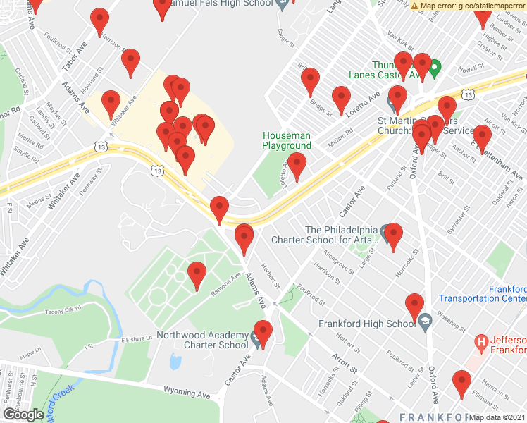 map of restaurants, bars, coffee shops, grocery stores, and more near 4830 East Roosevelt Boulevard in Philadelphia
